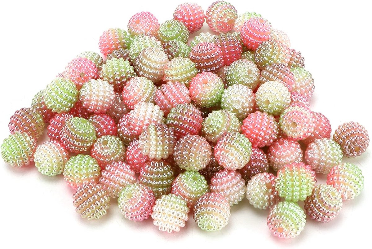 Kralen met Gat, 200 Stuks Bayberry-vormige Bubbelkralen voor Delicate Armbanden, Oorbellen, Beste Idee voor Verschillende Gelegenheden (Kunststof/hars 3)