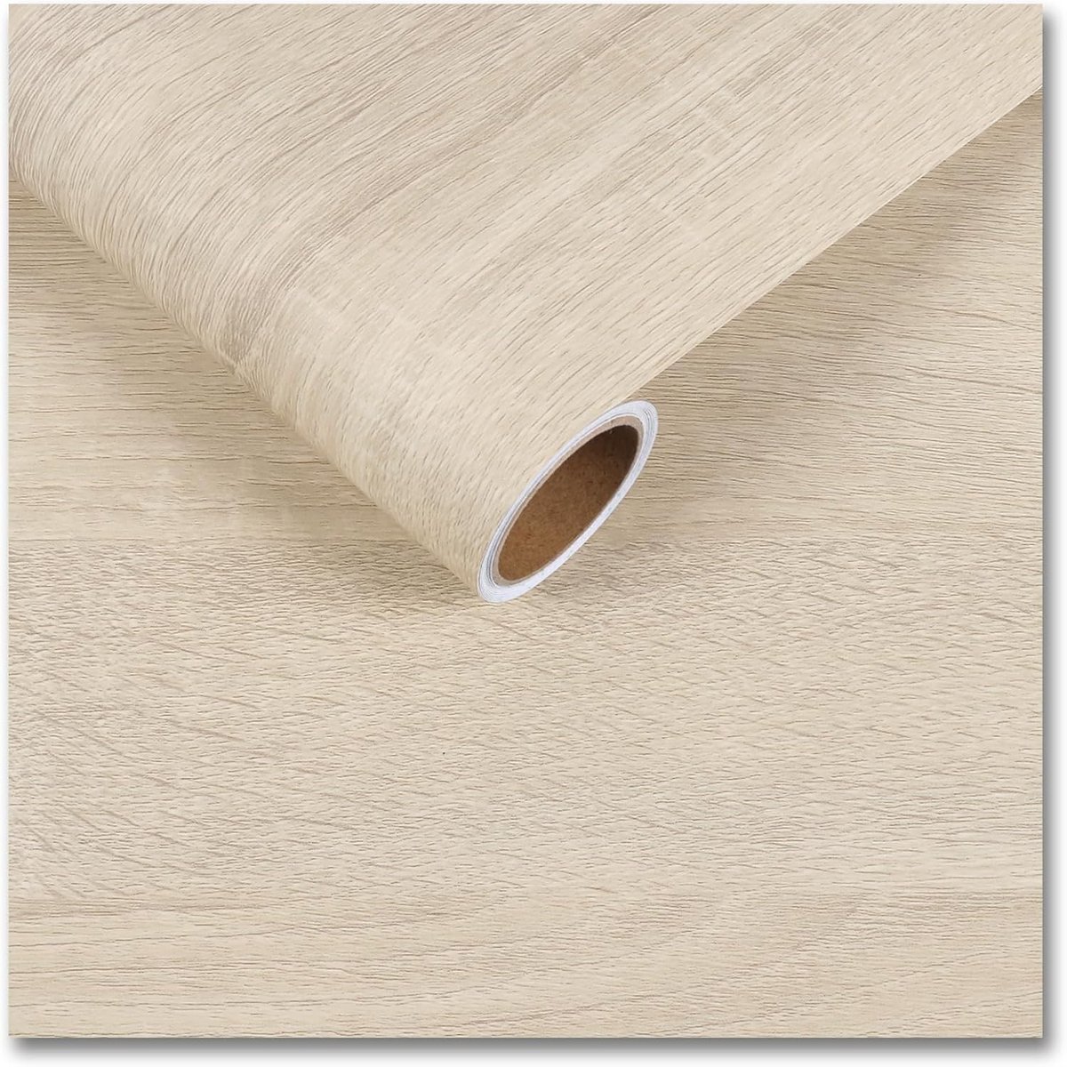 Beige plakfolie houtlook 30 x 200 cm mat dikke meubelfolie zelfklevend behang houtlook decoratieve folie modern behang woonkamer keuken werkblad waterdichte folie voor meubels kast muur