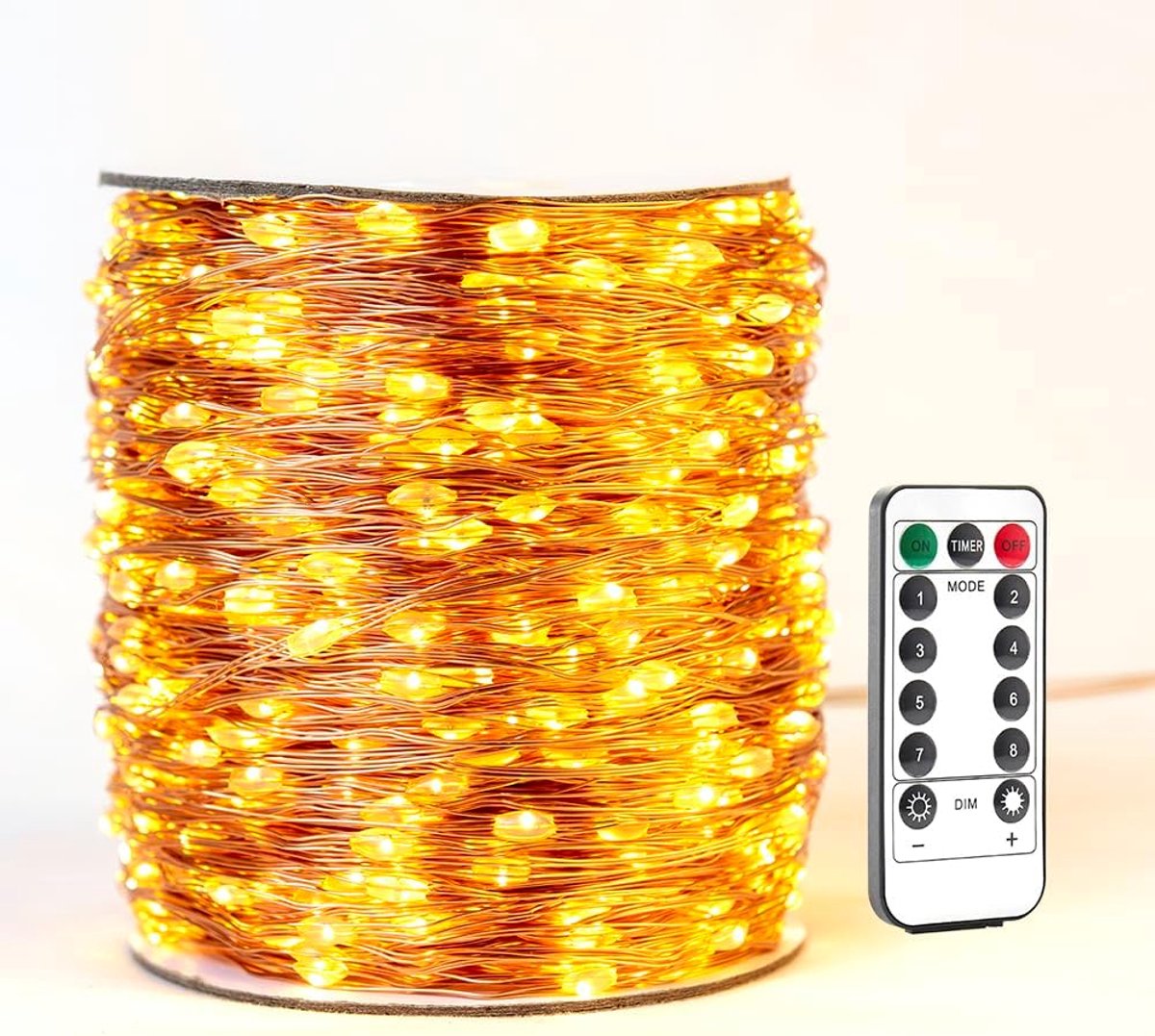 60 m lange lichtketting, stekker in waterdichte koperdraad, lichtketting, met afstandsbediening, 600 zeer heldere leds voor tuin, veranda, terras, kerst- en bruiloftsfeestdecoratie