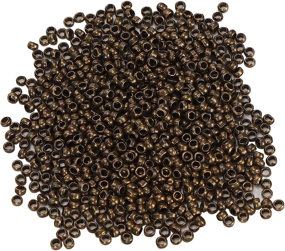 500 Stks 4 Kleuren Metalen Spacers Crimp Kralen Metalen Rondelle Tiny Crimp Kralen Sieraden Armband Maken Klem Kralen voor Sieraden Maken(bronzen)