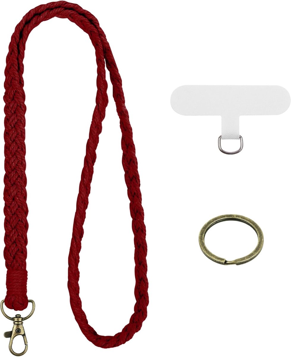 Lanyard voor Telefoon, 2-Pack Combinatieband Met Duurzame Patches, Handgemaakte Polsband Sleutelhanger Universele Sleutelhanger Houder voor Airpods Handtas Handtas Camera