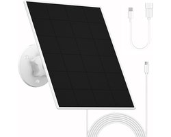 Zonnepaneel voor eufy camera, 5 V 5 W compatibel met eufyCam 2/2 Pro/2C/2C Pro/3/3C/E/E20/E40/L20/L40/S330, SoloCam E20/E40/S230/Spotlight, IP65-oplader