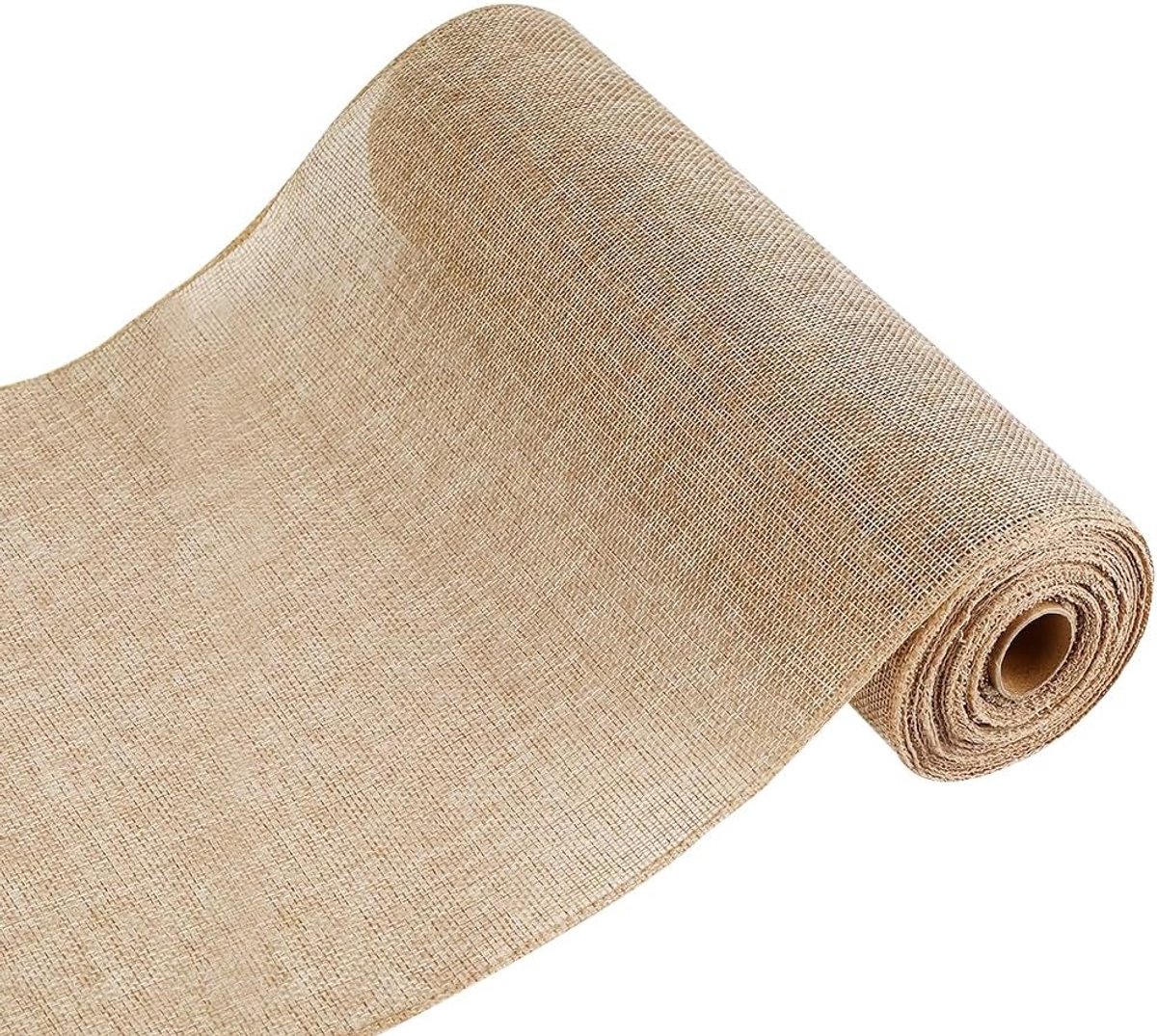Tafelloper, jute-linnen-look, jute, tafelband, rol tafeldecoratie voor bruiloft, doop, verjaardag, herfst, Kerstmis (beige, rol 10 meter / 28 cm breed)