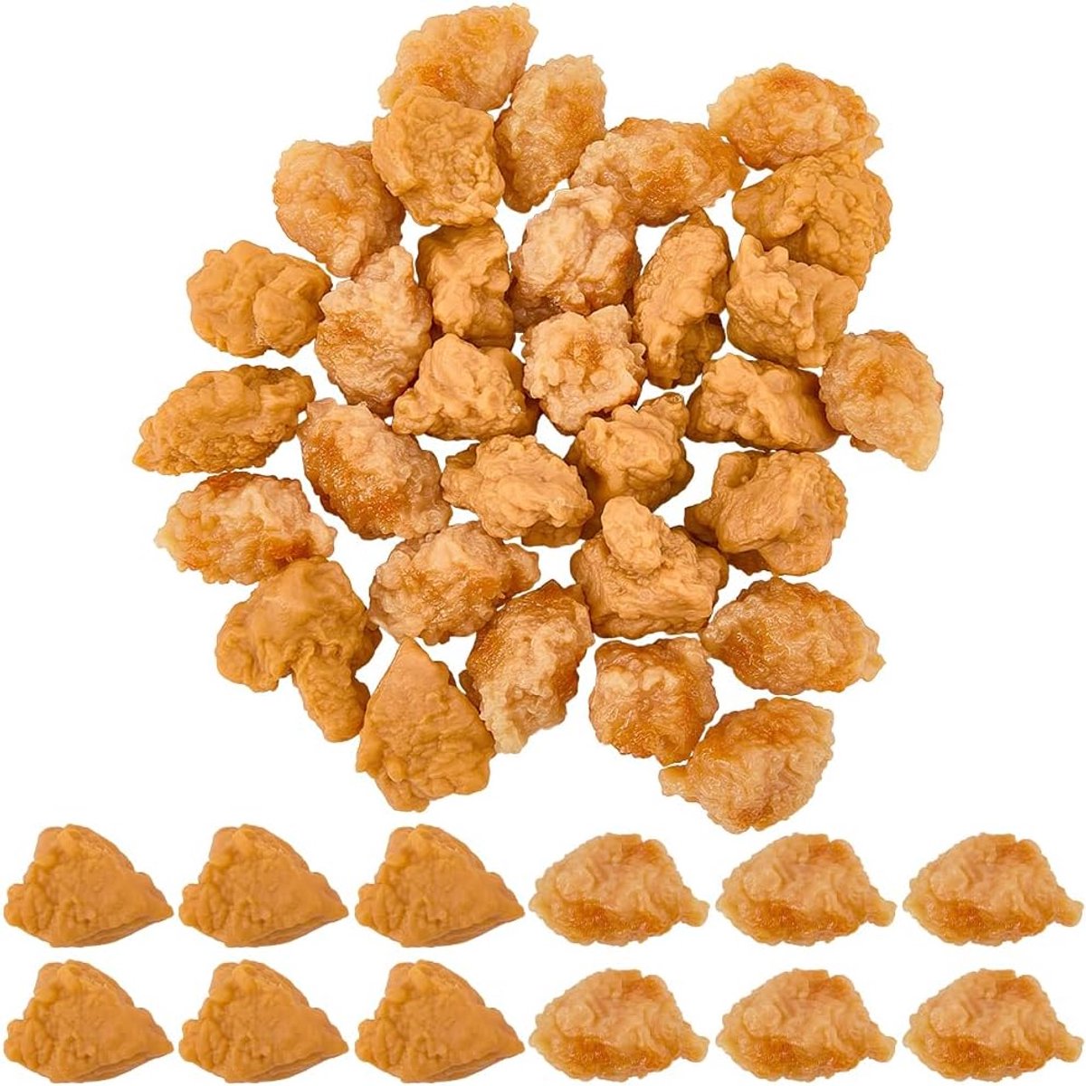 30 Stks Kunstmatige Gebakken Kip Realistisch Model Voedsel Gesimuleerde Gebakken Kip Popcorns Faux Faux Kunstmatige Voedsel Modellen Voor Thuis Keuken Party Decoratie Fotografie Rekwisieten