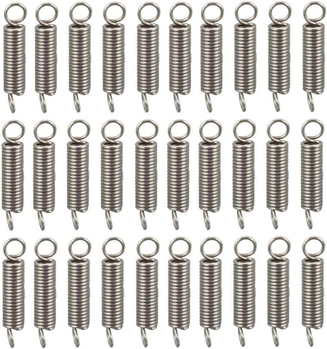Sourcing map 5 stuks 0,8 x 8 x 60 mm roestvrij staal kleine dubbele haak spanveer 0.3x2x10mm-100pcs