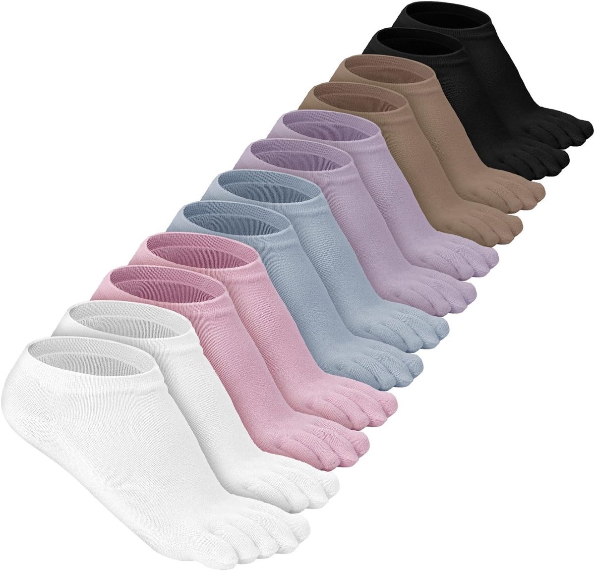 Sokken Katoen Compressie Enkel Laag Cut Vijf Teen Sok Voor Vrouwen Mannen Atletische, Zoete kleur, 5-9