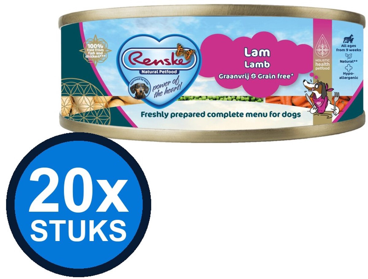 Renske Renske vers vlees maaltijd hond lam graanvrij 95gr
