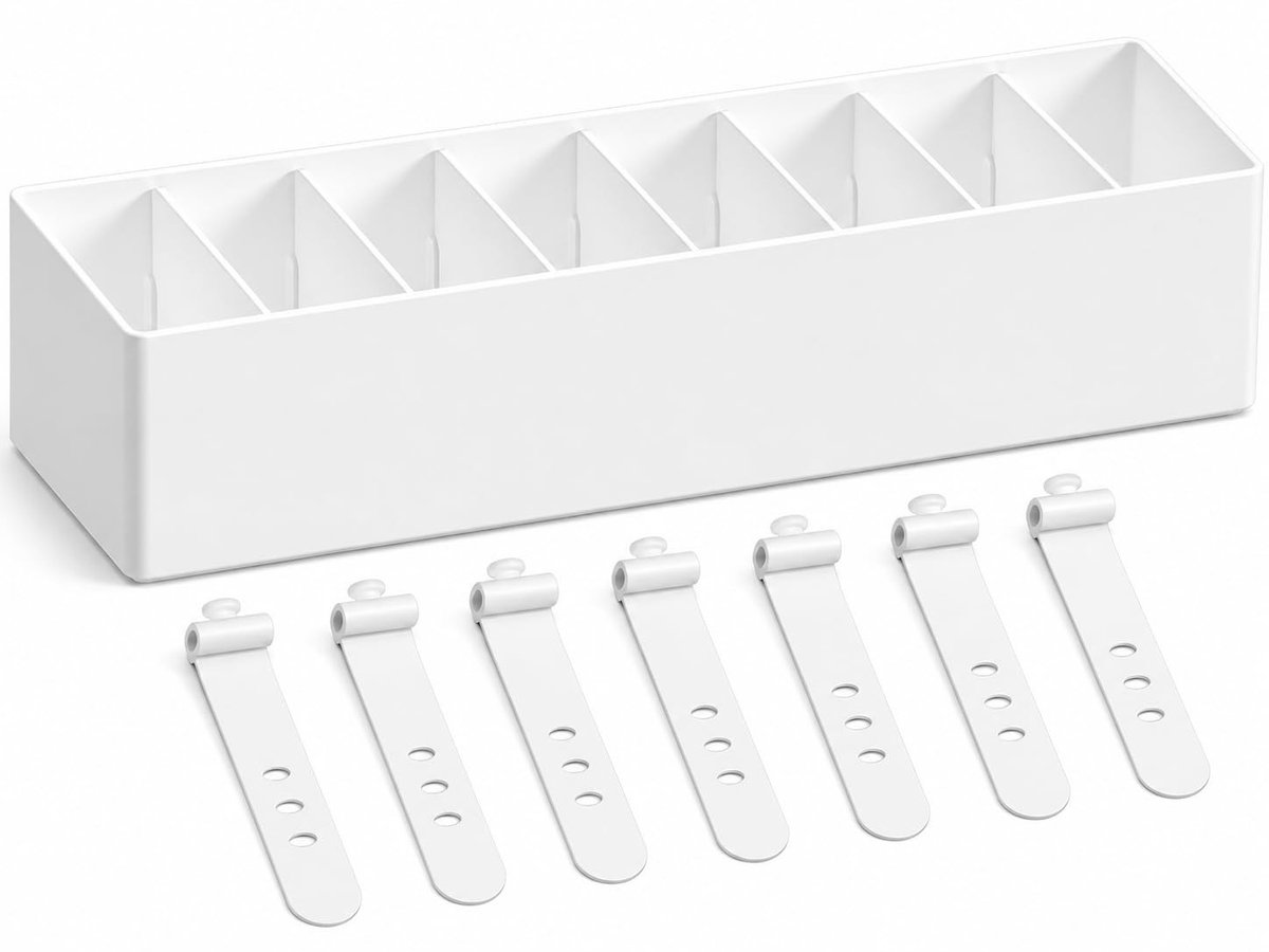 SolidKeus - Kabelorganizer met Verstelbare Vakken en 7 Kabelbinders