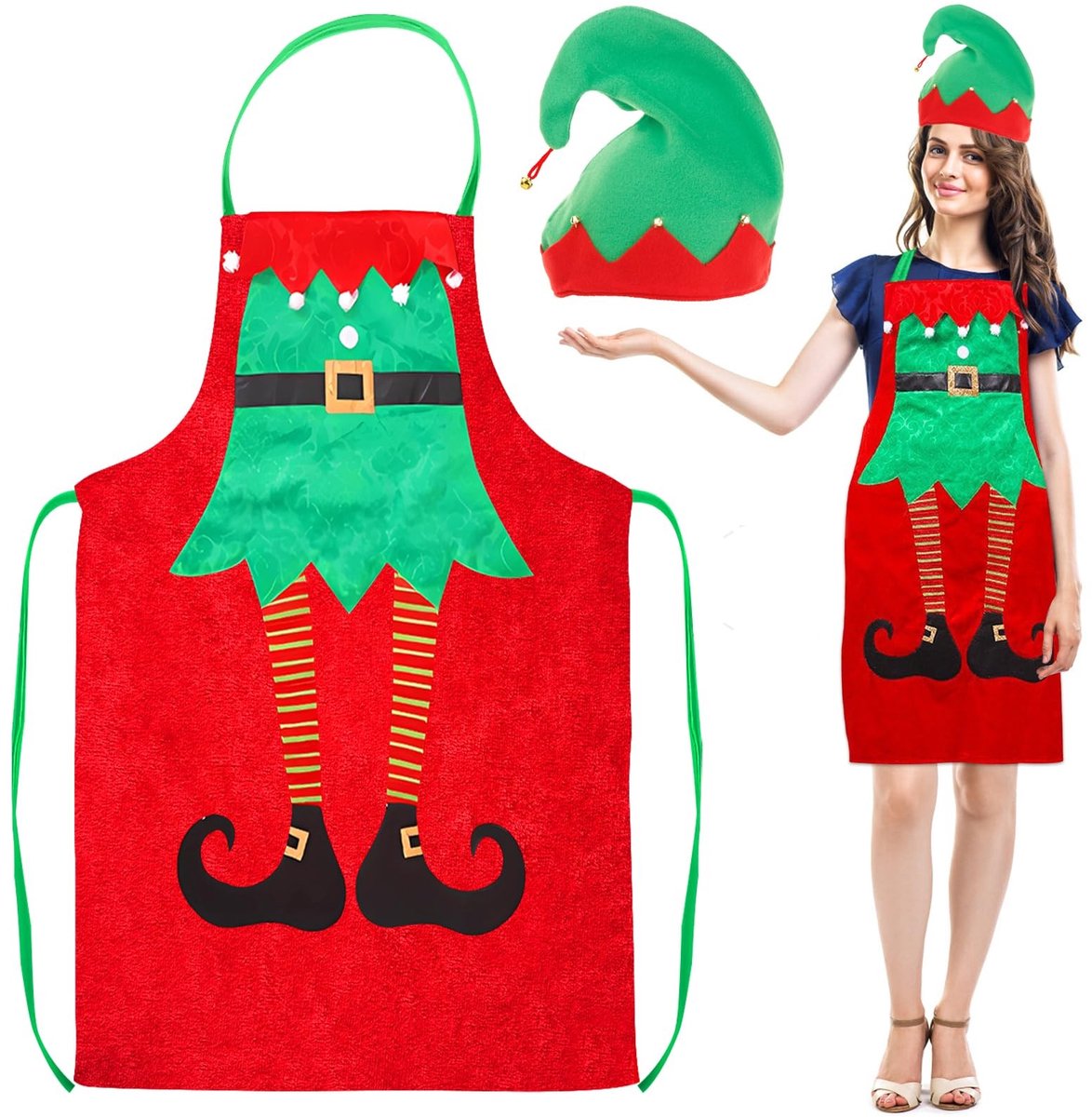 SolidKeus - Grappige Kerst Schort met Santa Claus Ontwerp voor Koken en Feestjes