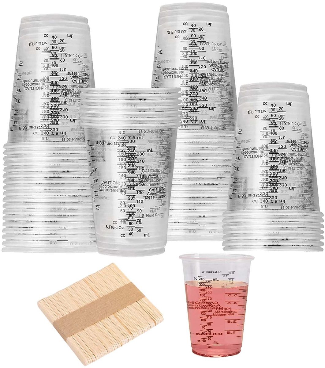 SolidKeus - Set van 50 Epoxyhars Mengbekers van 240 ml