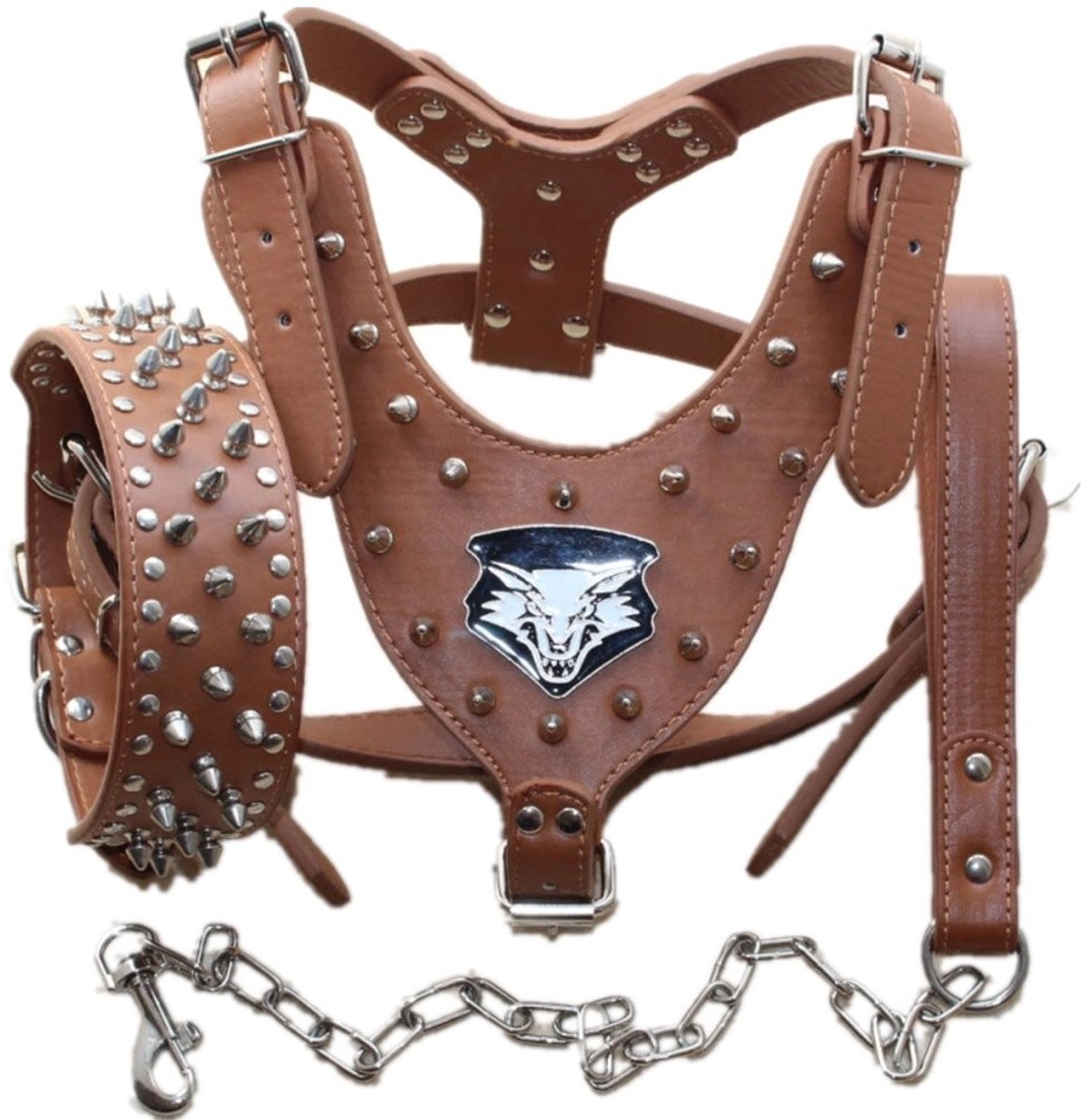 SolidKeus - 3-delige Set Hondenharnas, Halsband en Riem voor Grote Honden, XL