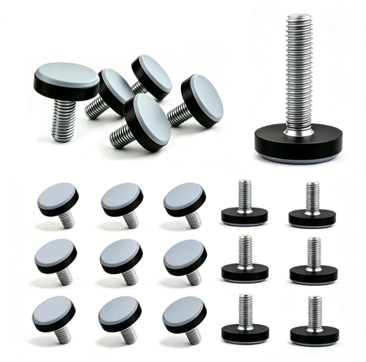 SolidKeus - Set van 20 Verstelbare Schuifpoten met M6 Schroefdraad