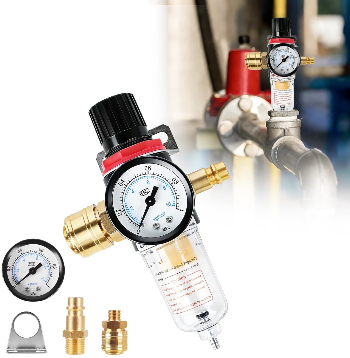 SolidKeus - Compressed Air Drukregelaar met Waterseparator