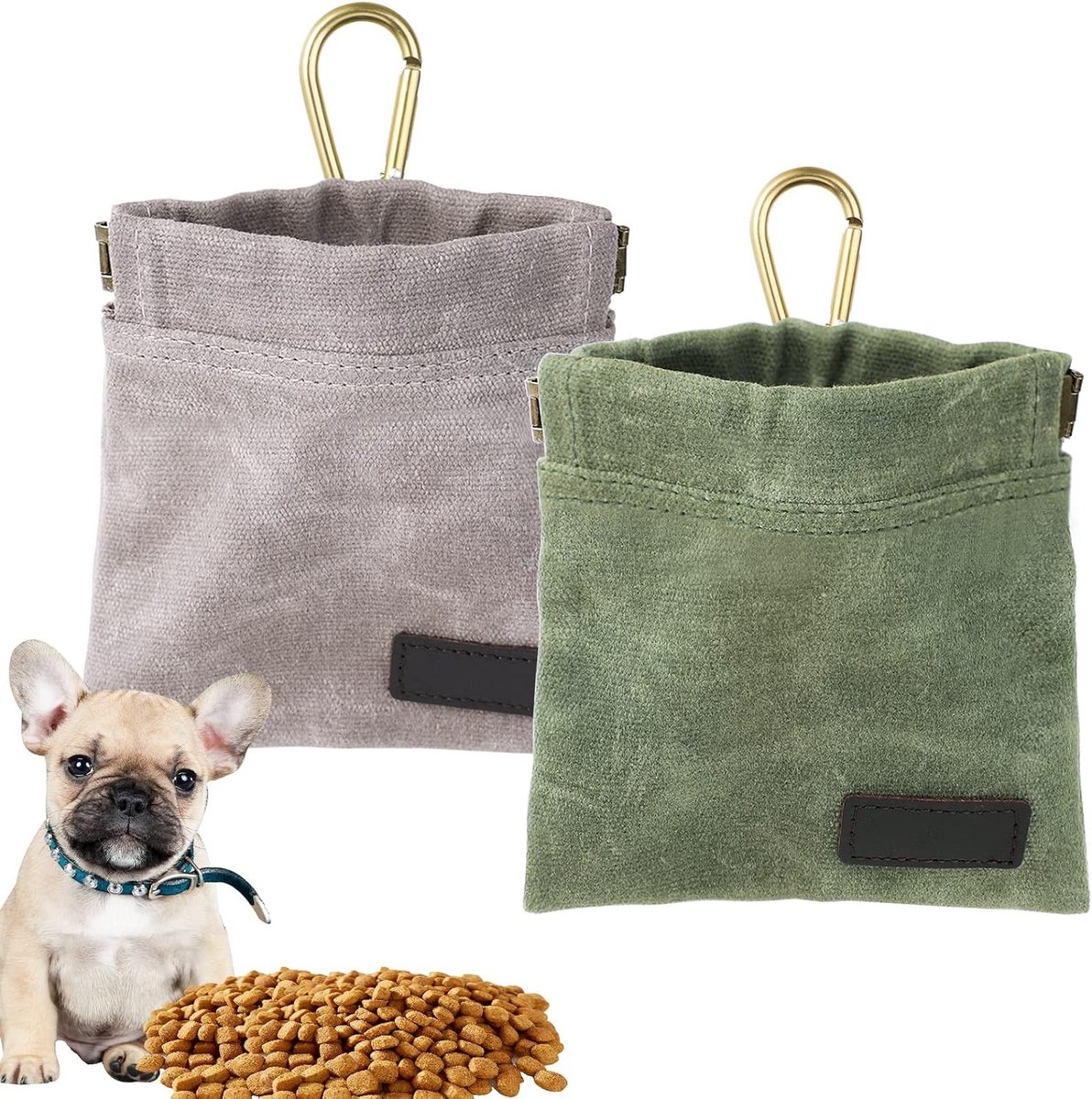 Hondentrainingszak voor traktaties, 2 stuks kleine hondenwandeltassen voor puppy's, ideaal voor reizen en dagelijks gebruik buiten