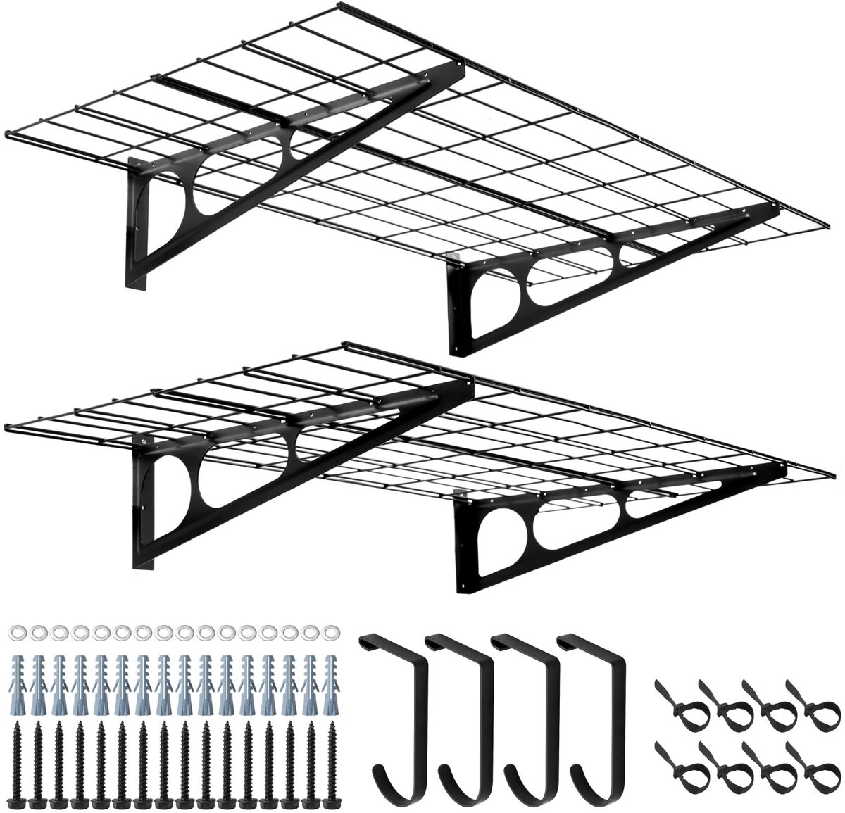 SolidKeus - Set van 2 Garage Racks met Haakjes