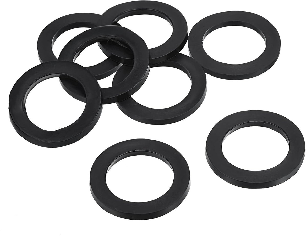 Flat Rubber Washers 25 mm ID, 39 mm OD - Set van 12, Perfect voor Wateraansluitingen, Tap en Bevestigingen, Zwart