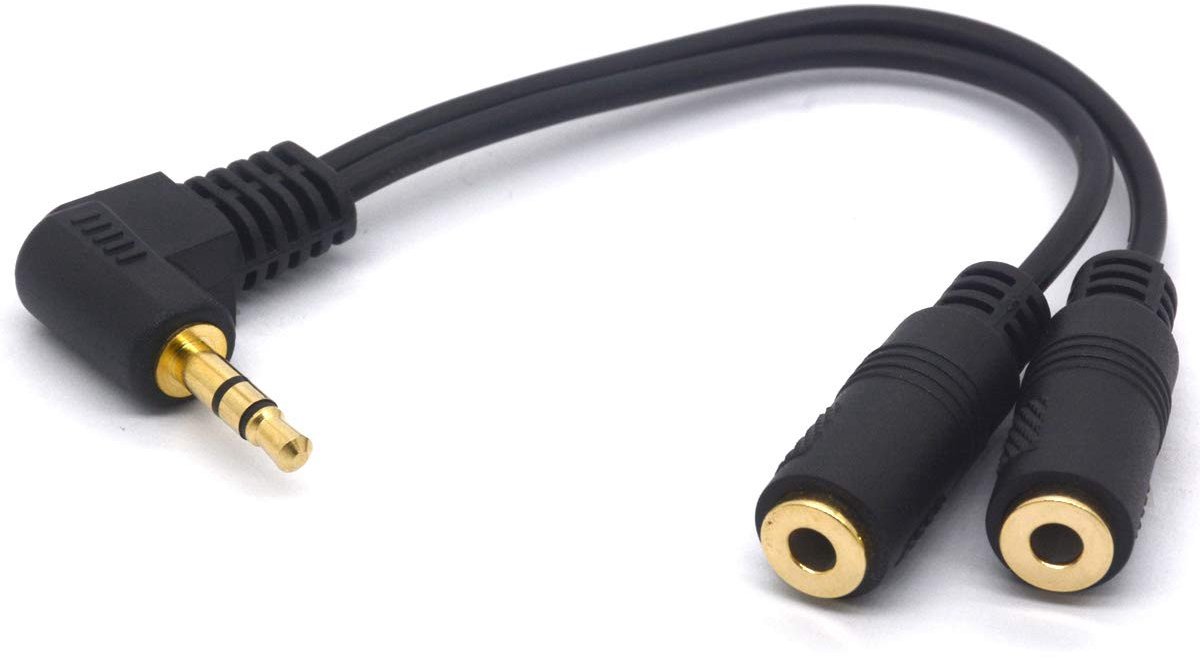 SolidKeus - 0.3cm Hoofdtelefoon Splitter Kabel naar Dubbele Vrouwelijke Aansluiting