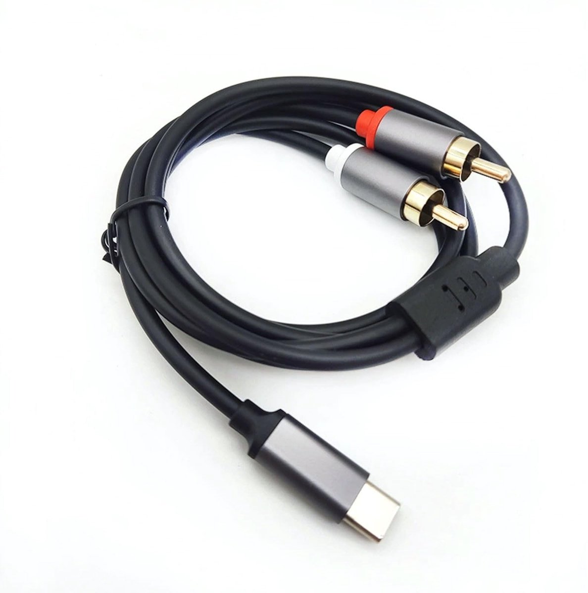 SolidKeus - 1.5m USB C naar 2 RCA Audio Kabel voor Verbindingen