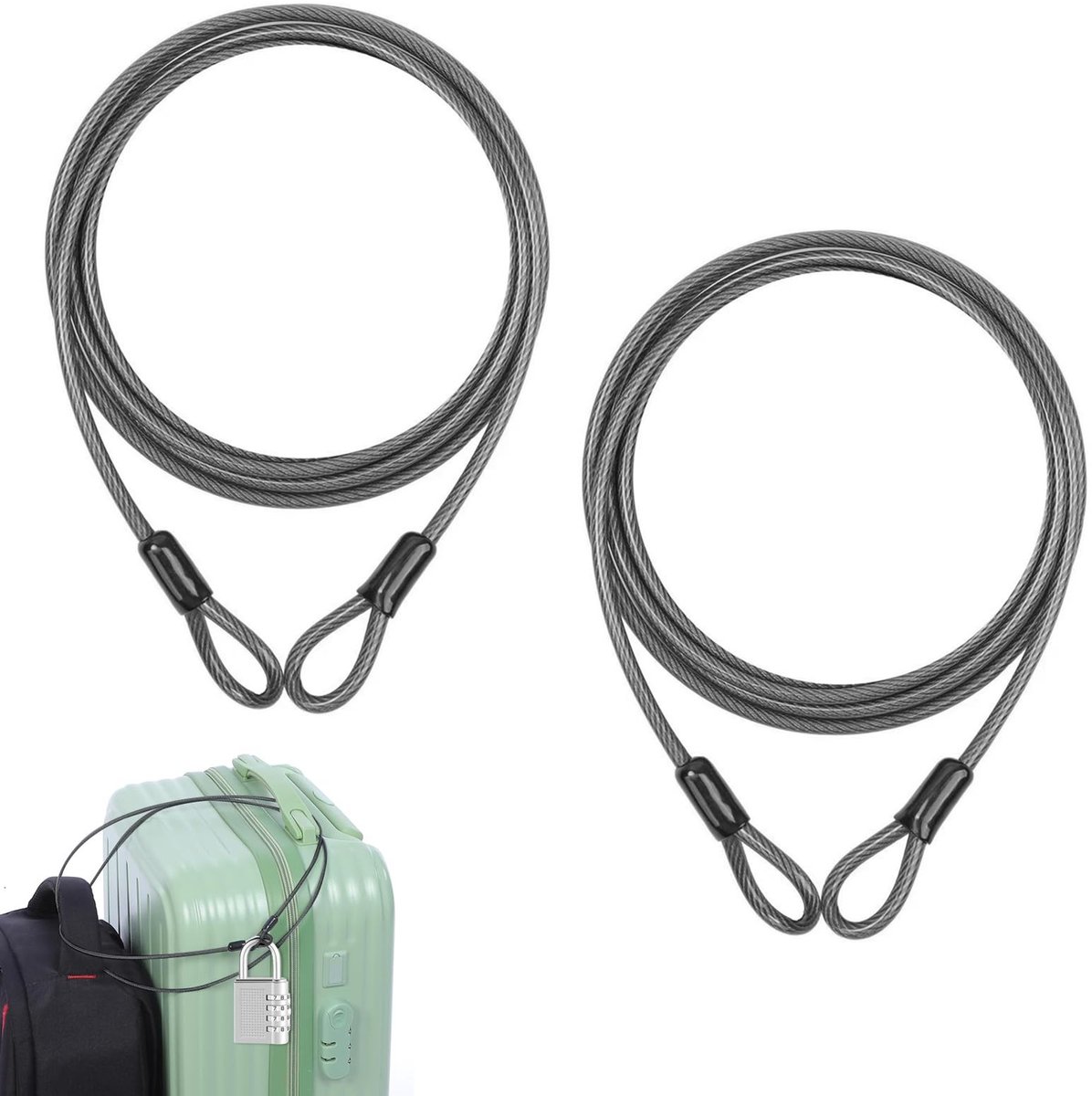 SolidKeus - Duurzame Stalen Kabel met Lussen voor Veilig Gebruik