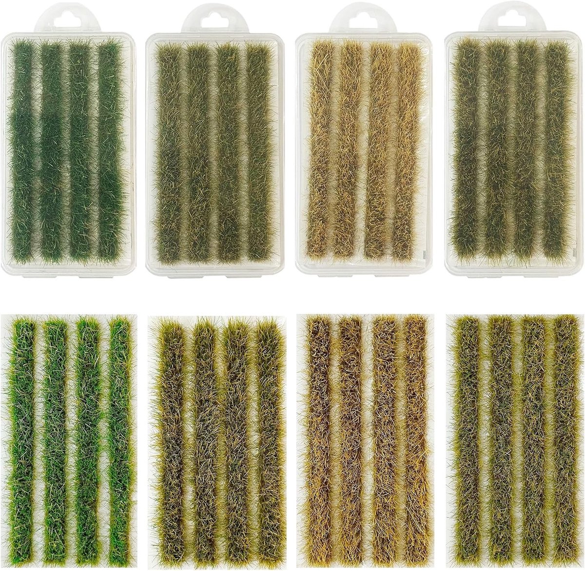 Reisveld Gras Tufts Set voor Terrain Model Kits - Static Gras voor Miniatuurlandschappen, Tuinmodellen en Diorama's