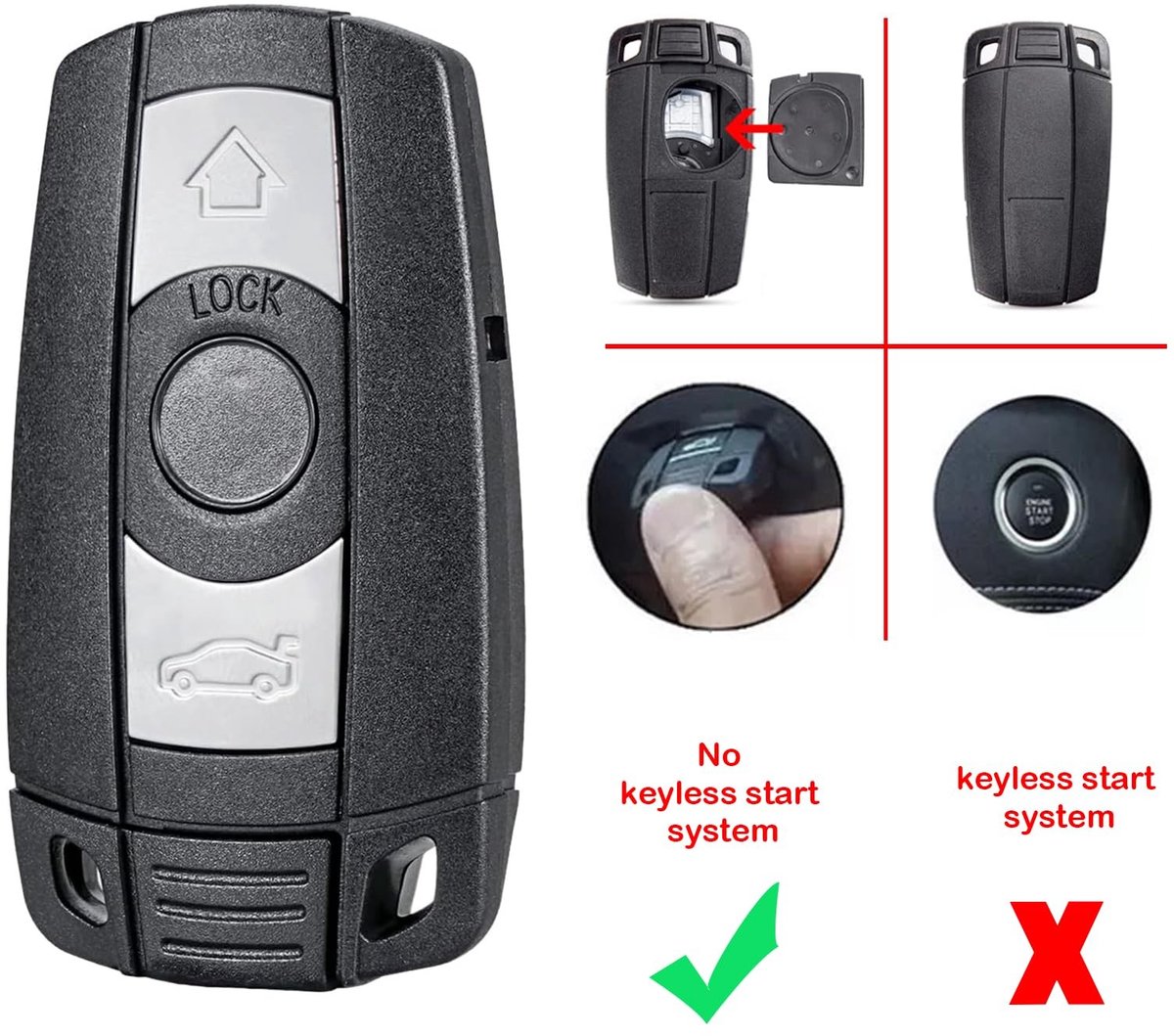 SolidKeus - Vervangende Sleutelafstandsbediening voor BMW met ID46 Chip