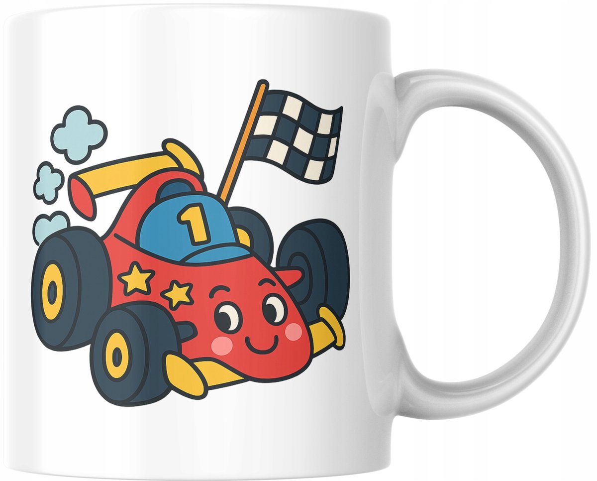 Kindermok met raceauto F1 - 330ml keramiek