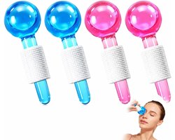 Schoonheid IJs Roller Set - Blauw en Roze - 2 Stuks - Voor Koude en Warme Gezichtsverzorging - Huidverzorgingsmassage Tool