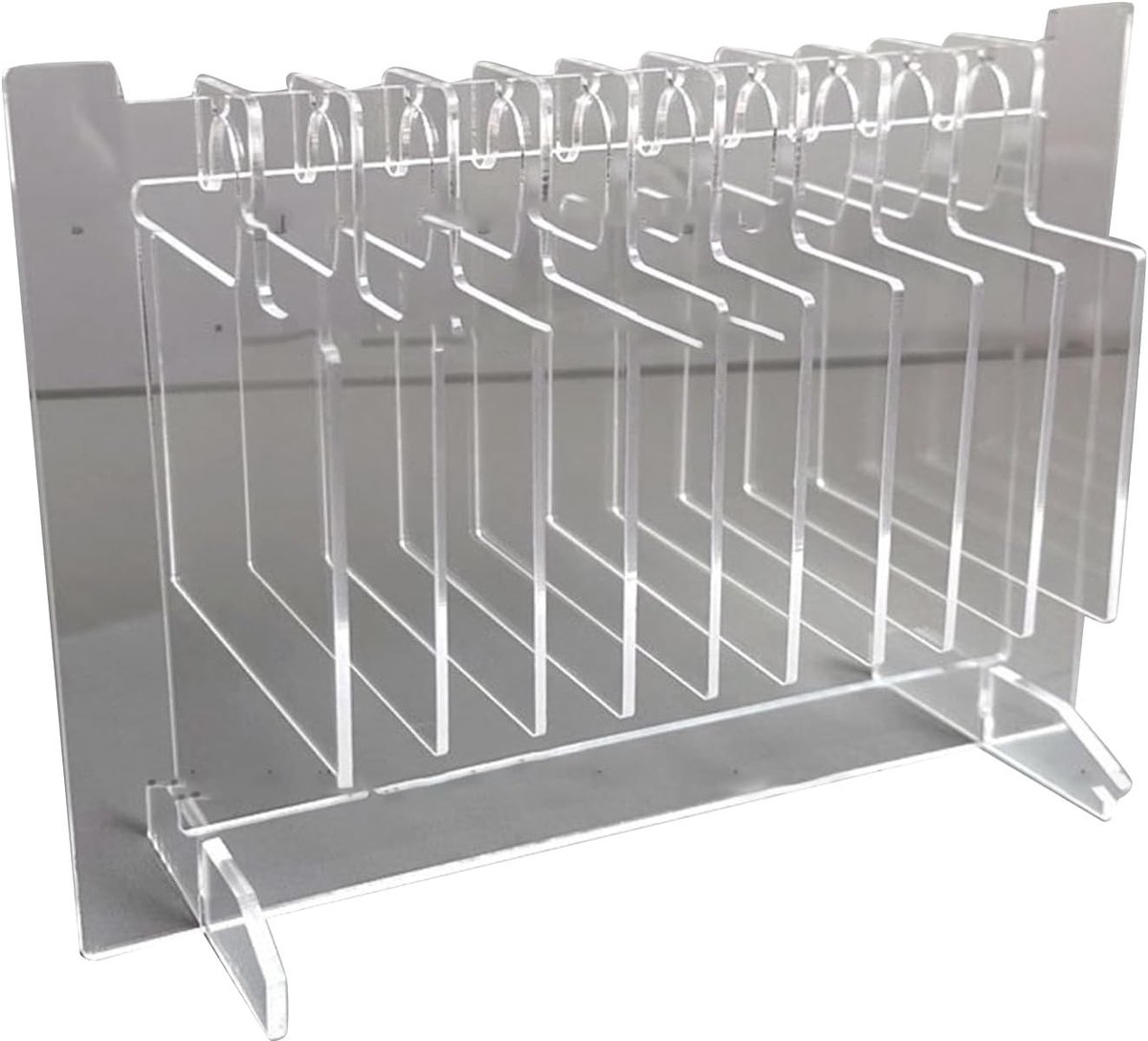 Acryl Nagelkunst Display met 10 Kledinghangers, Draagbare Transparante Organizer voor Nagelmonsters en Accessoires