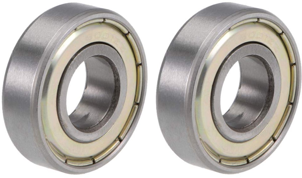 Sourcing map 6001ZZ Diepte groefkogellager Z2 12 mm x 28 mm x 8 mm dubbel afgeschermd verchroomd staal 2 stuks