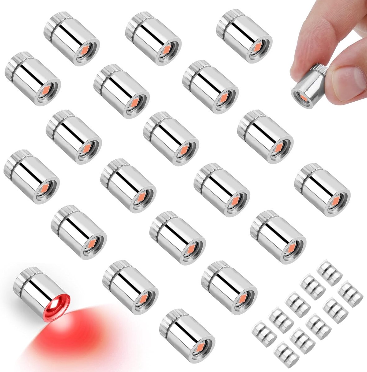 20 Stuks Miniatuur Ledlampjes, Mini Elektrische Lampjes Op Batterijen voor Poppenhuis Knutselprojecten Papieren Lantaarns Feestdecoraties Speelgoedbouwblokken (Rood)