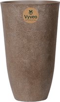 Vyveo - Pot de fleurs Tower - 31x52 - Bruin - Pot de fleurs pour intérieur et extérieur - Léger - Résistant aux chocs - Résistant au gel - Résistant aux UV