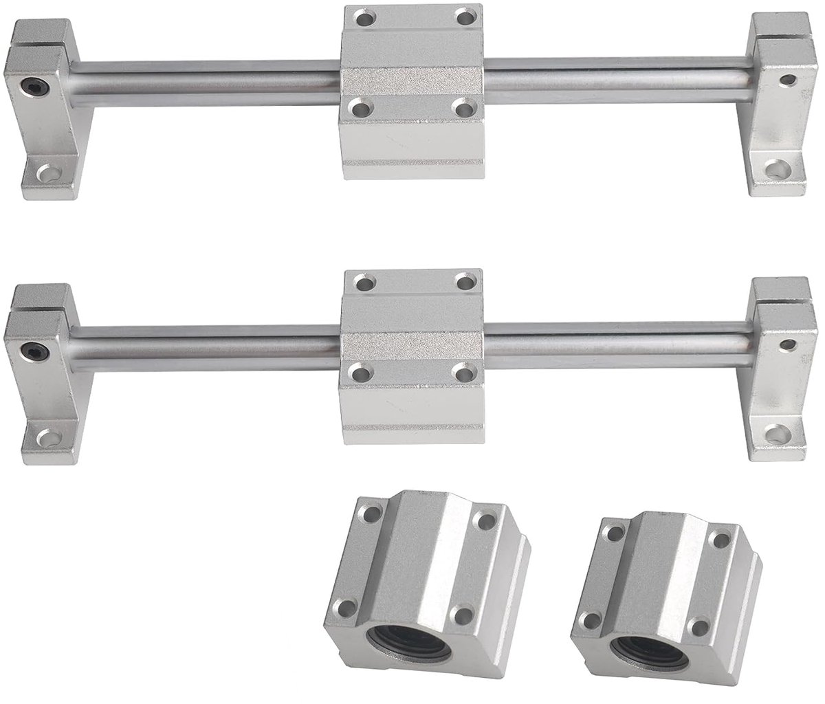 12mm 100-600mm gehard staal met plating voor lineaire bewegingsstangen Asgeleidingen (Lineaire as + Houder + Kogellager, 200mm)
