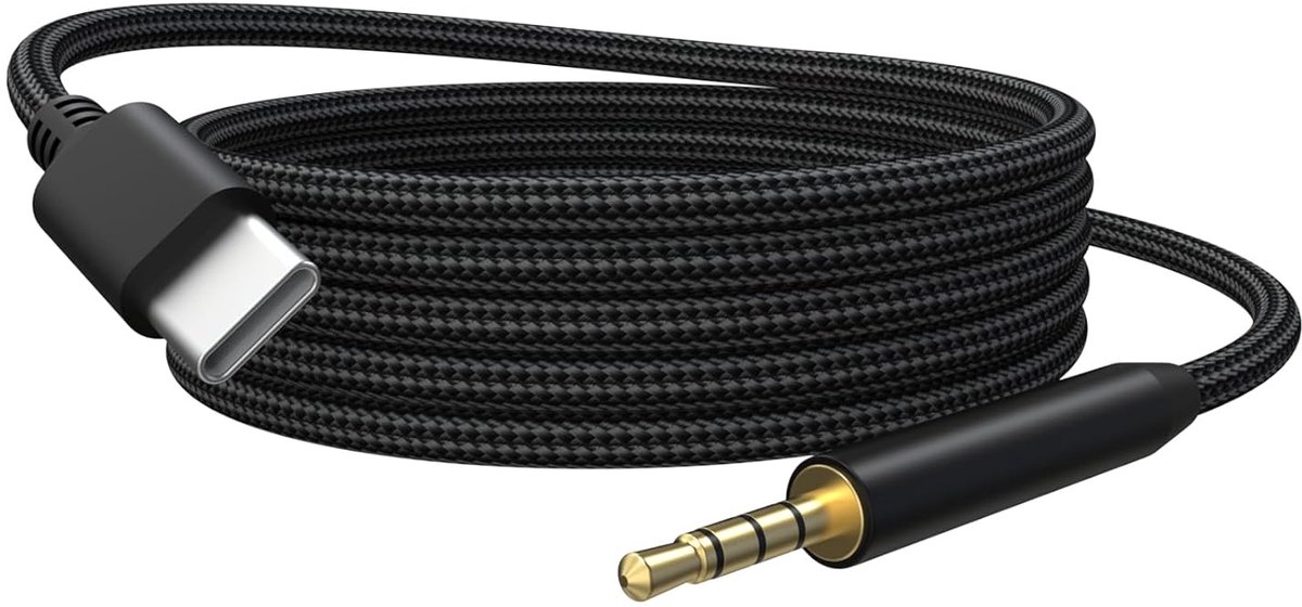 USB C naar 2,5 mm audiokabel, nylon gevlochten Bose hoofdtelefoon, USB C audiokabel, vervanging compatibel met Bose 700 Quietcomfort QC45 QC35 QC35II QC25 JBL Tune 760NC Live 650BTNC 660NC