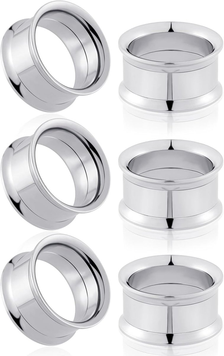 Tunnelset, flesh oorgauges, double flared stretching, schroef, klassieke oorexpanders, voor dames en heren, 3 tot 25 mm