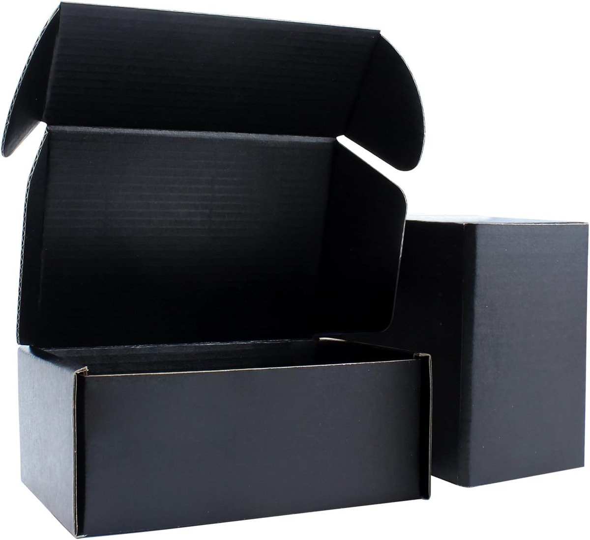 Verzenddozen 25-pack Zwart | E-flute verzenddoos, zwart binnen & buiten, voor sieraden, kaarsen & e-commerce