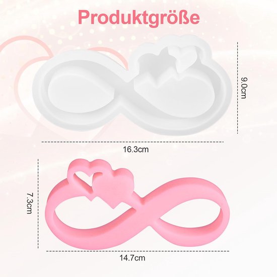 Vorm hart voor het modelleren van gipsverband, siliconen gietvormen voor gipskaarssokkel, gietvormen siliconen voor bruiloften, Moederdag en Valentijnsdag kaarshouder vorm (ribbon) — afbeelding 5