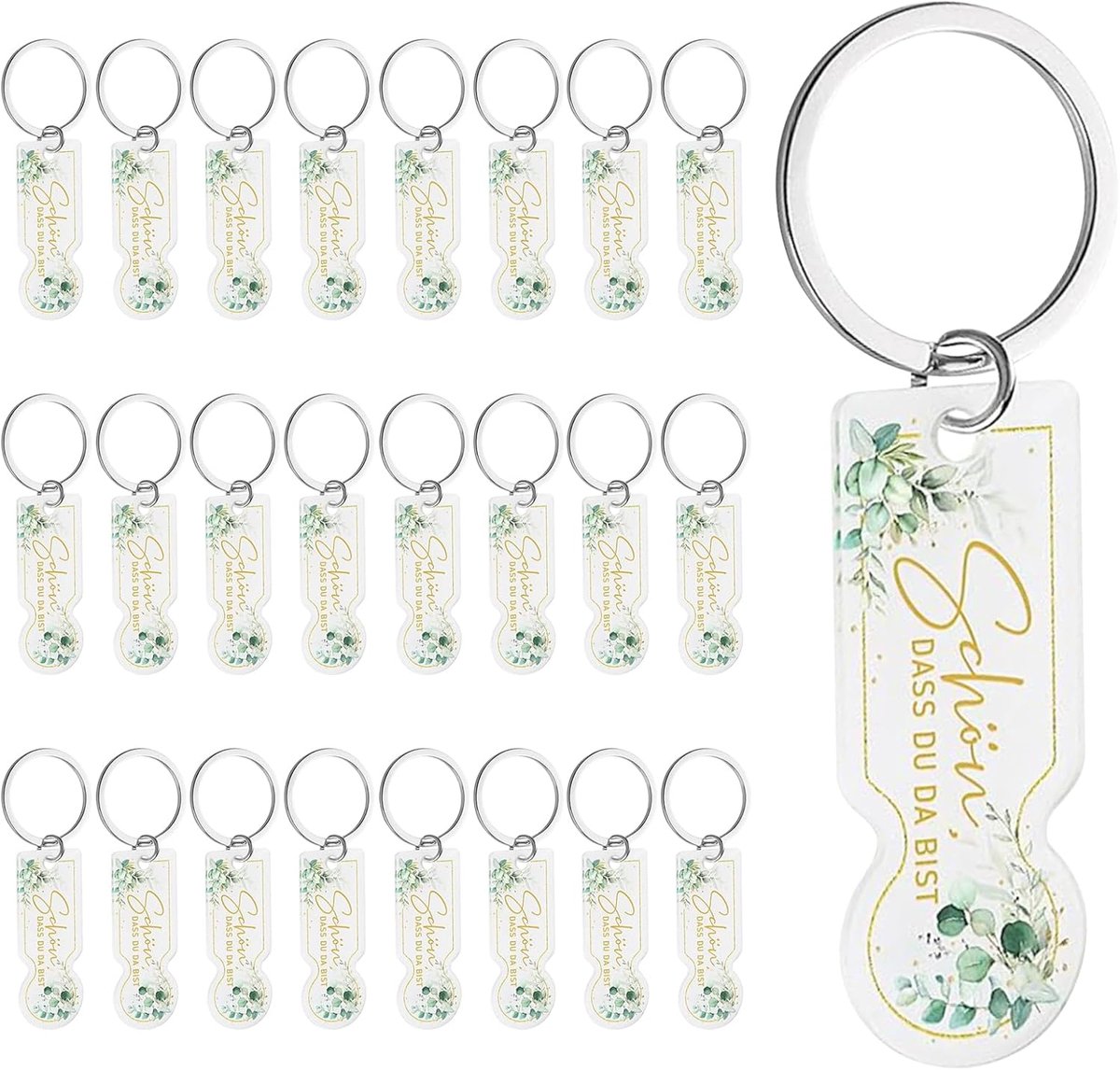 24 winkelwagenontgrendelaars, sleutelhanger, acryl, winkelwagenmunt, mooi dat je er bent, gastgeschenken, bruiloft, doop, winkelwagenopener, speciale mensen, bedankcadeau, gasten