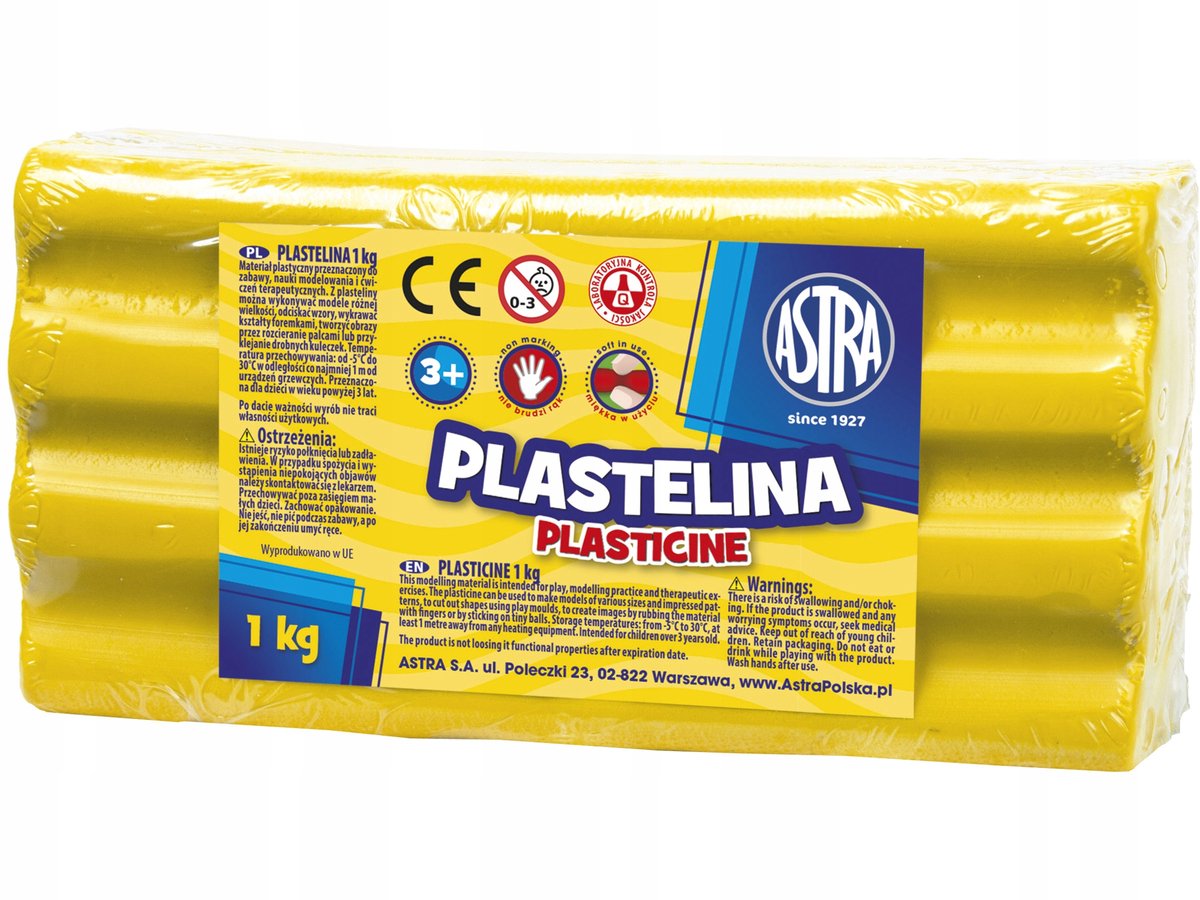 Astra Kneedbare Klei 1 kg - Geel - Knutselmateriaal voor Kinderen
