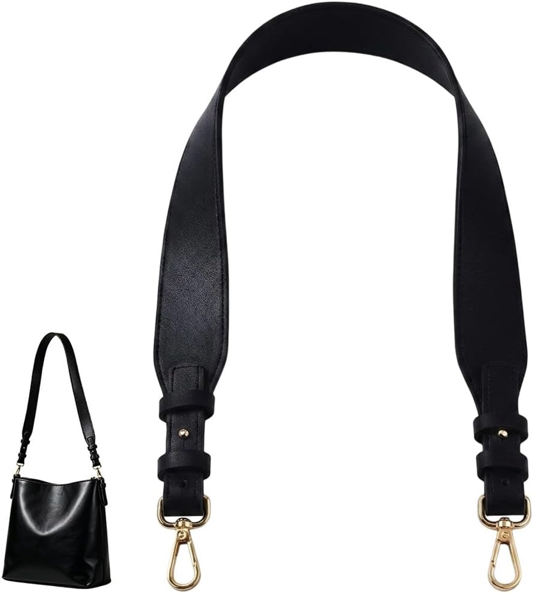 Riem voor handtassen, 3,8 cm breed en 78 cm lang, zwart, met legeringsluitingen, ideaal voor damesschoudertassen, om te knutselen en te knutselen., Zwart, 78cm x 3.8cm x 3.5mm