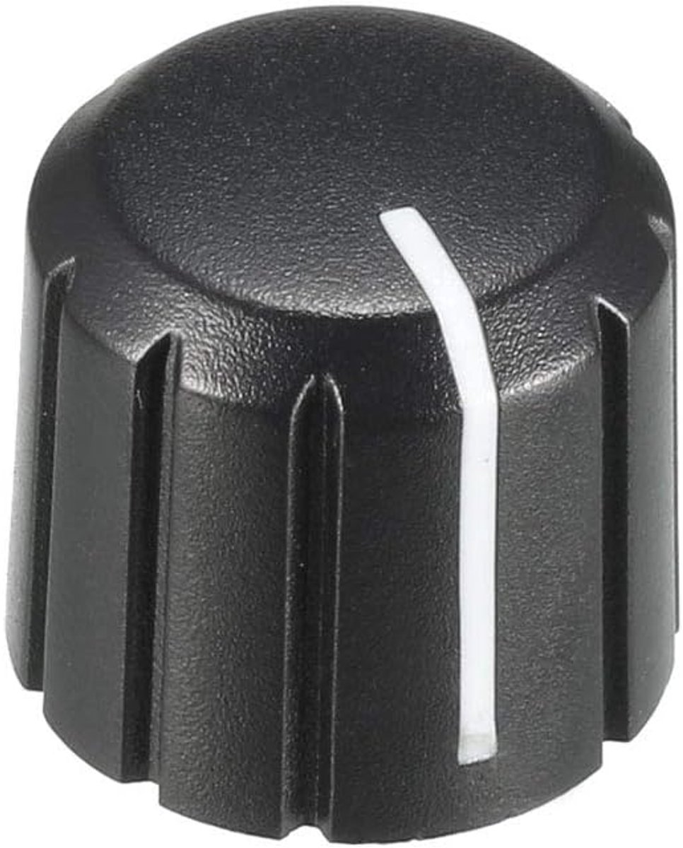 Sourcing map 20 stuks 6 mm as 15 x 13,5 mm potentiometer draaiknop kunststof zwart wit