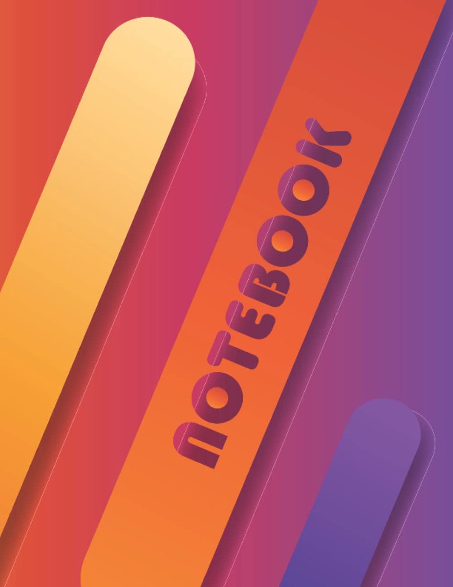 Colorful Vintage Notebook - Large 8.5 x 11 - College Ruled 120 Pages