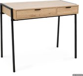 Computertafel Bureau ZENTIA / Industrieel / Artisan Eiken / 100 cm / 2 Lades / Zwarte Poten