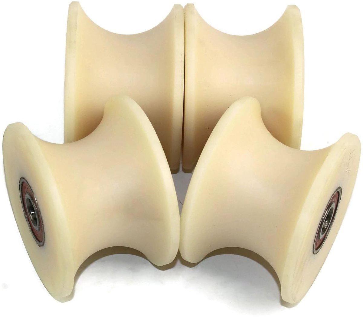 Pack van 4 x 80 mm diameter bewerkte nylon katrolwielen verschillende groefmaten - UK gebaseerde inventaris - (50 mm groef-12 mm lager)