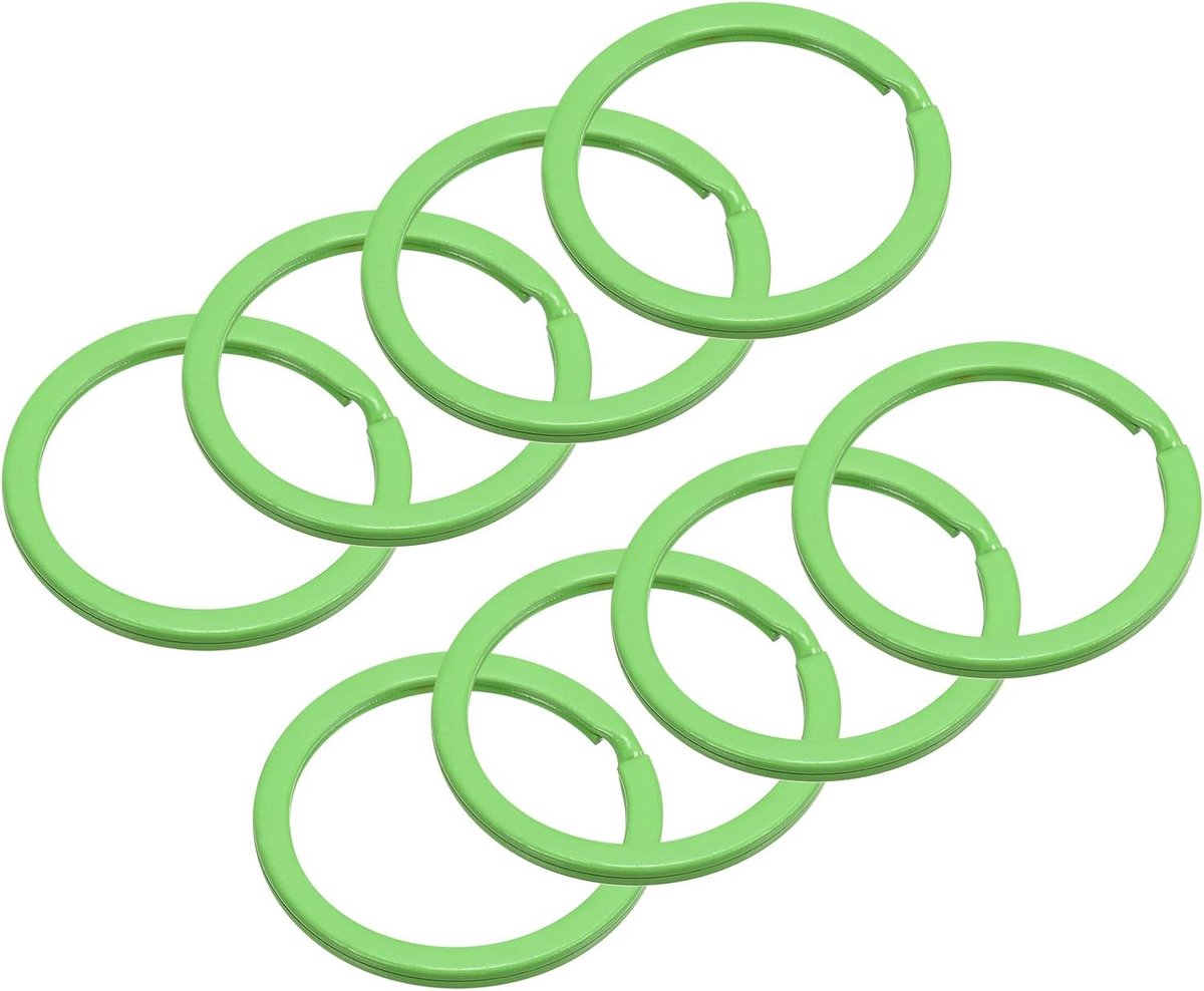 Sourcing map 8 stuks gesplitste sleutelhanger ring 30mm/1,2"rond plat sleutelhouder groen