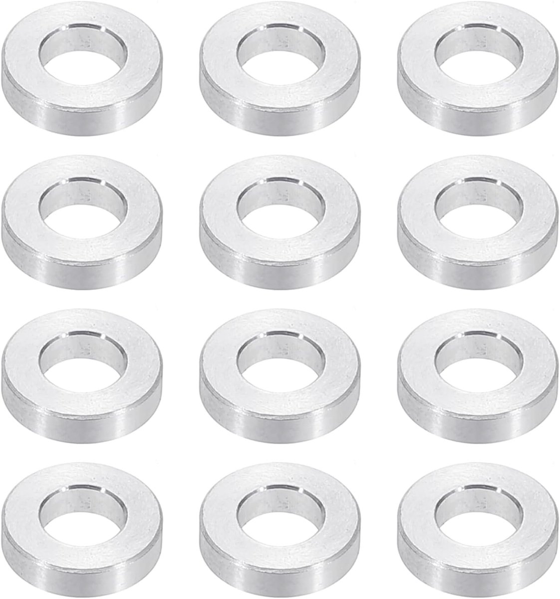 M8 Aluminium Spacers, 12 Stks Metalen Spacers Aluminium 8.2mm ID x 12mm OD x 2.5mm L Aluminium Spacer Schroef Standoff Ronde voor 5/16 of M8 Schroefbouten