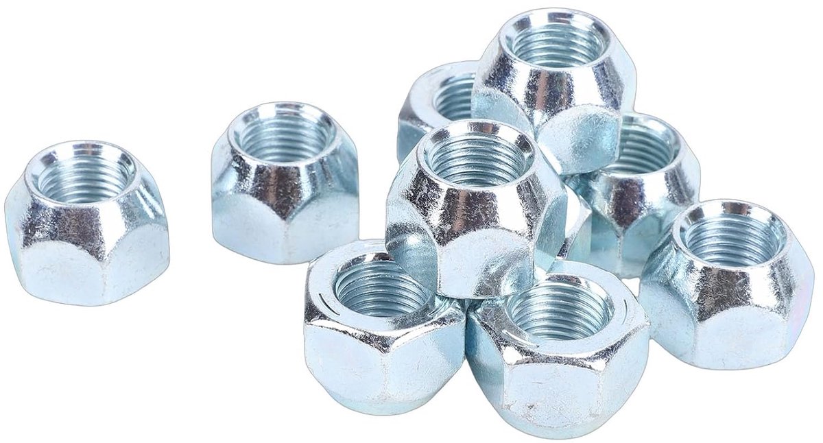 Moeren Verzinkt Mix Trailer, Vrachtwagen, RV Wielband Hub Lugs met 60 Graden Taper voor 1/2in Wheel Lug Studs RV Truck Band Bout, Set van 10