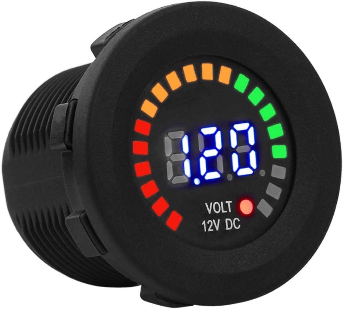 Voltmetro display digitale DC colore 12V auto moto LED Display digitale voltmetro voltmetro impermeabile calibro nero Nuovo