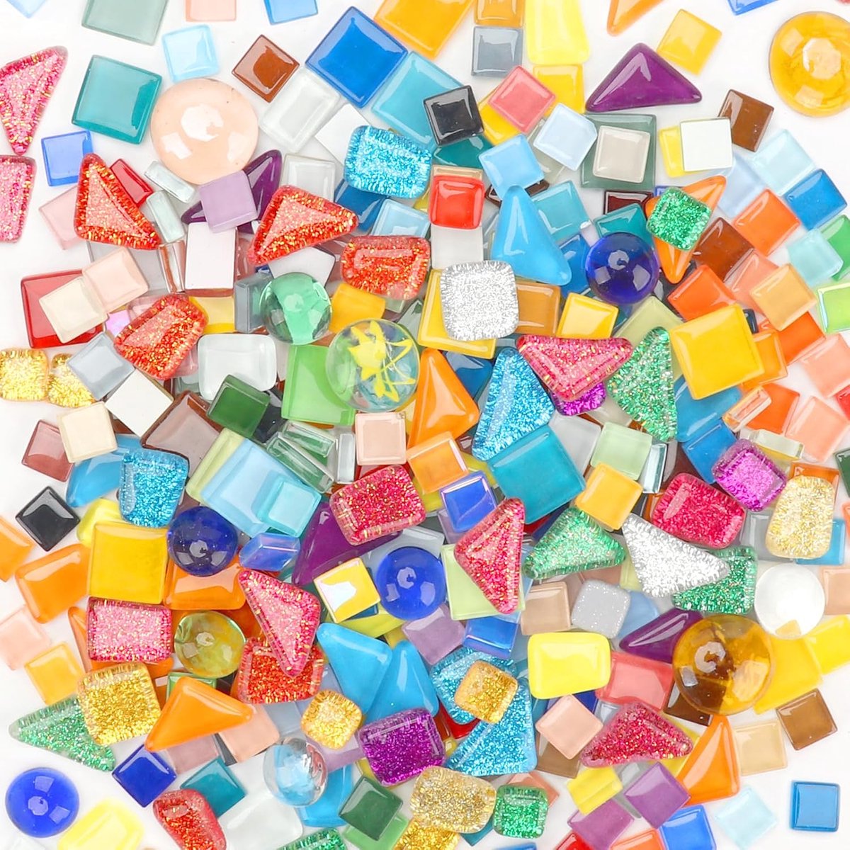 900 g mozaïektegels (verschillende maten & vormen) mozaïekstukjes om te knutselen - mini mozaïek voor binnen en buiten - badkamer - keuken - thuisdecoratie - multicolor mix