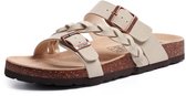Homaxy - Unisex sandalens –PVC bovenkant schoenen – Dames Slippers – Houten sandalens - Comfort slippers – steenkleur - 43- Geschikt voor een voetlengte van 27,2 cm