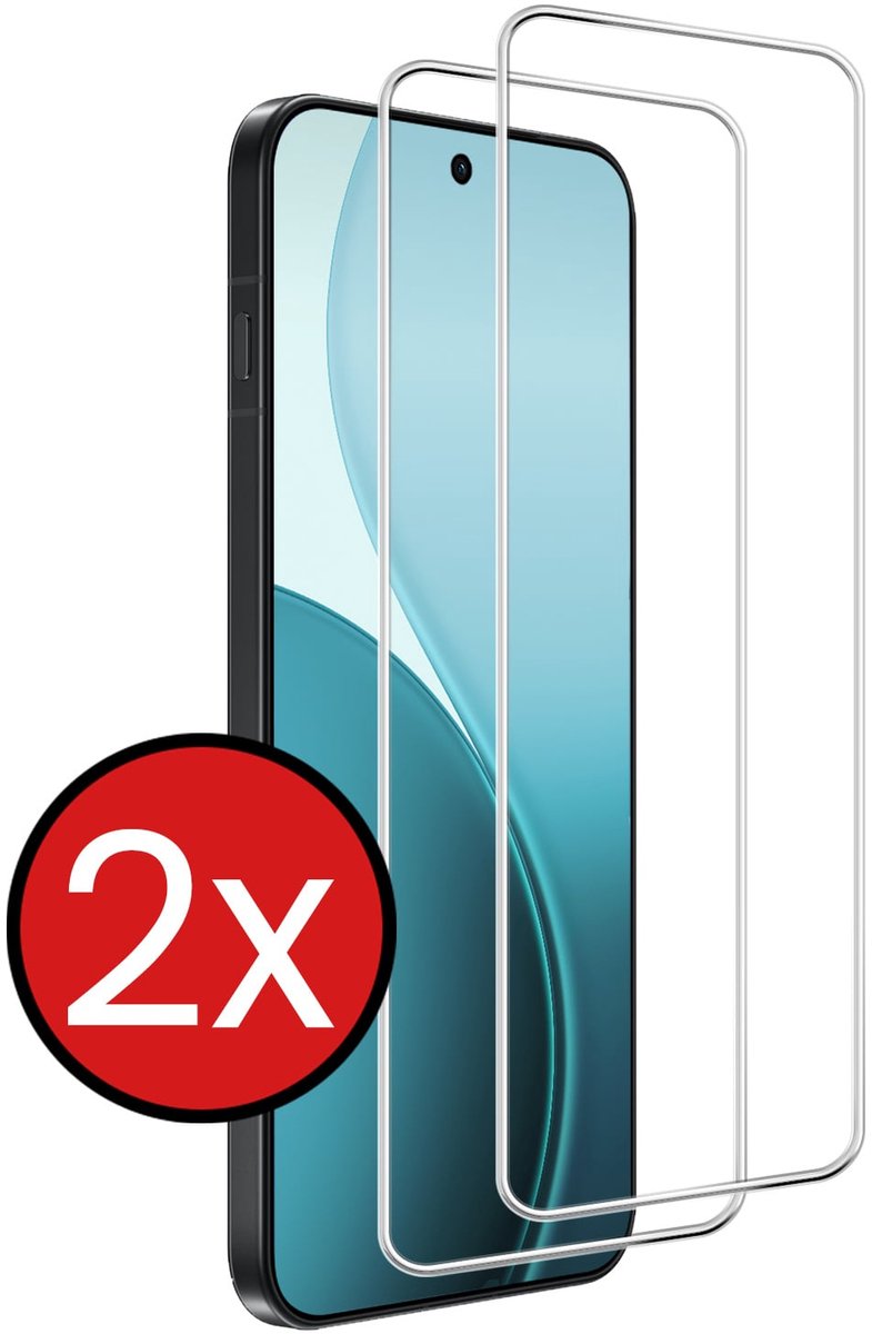 Screenprotector - 2 Stuks - Geschikt voor Oppo Reno 14 - Extra Sterk - Beschermglas - Gehard Glas - Tempered Glass - Screen Protector